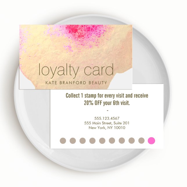 Gold Floral Watercolor 10 Punch Salon Loyalty Card (Creator Uploaded)