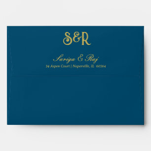 Gold Floral Wedding Invitation Envelope