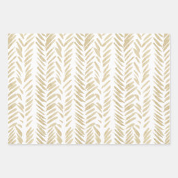 Gold Floral Wedding Wrapping Paper Sheet