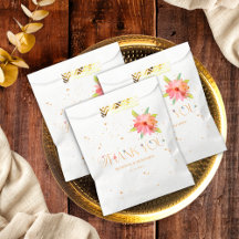 Gold Floral Wildflower Botanical Thank You Wedding