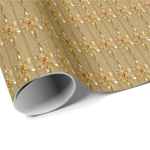 Gold Floral Wrapping Paper