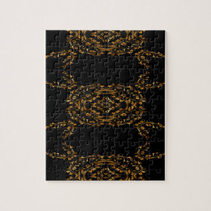 Gold flourish abstract design jigsaw puzzle