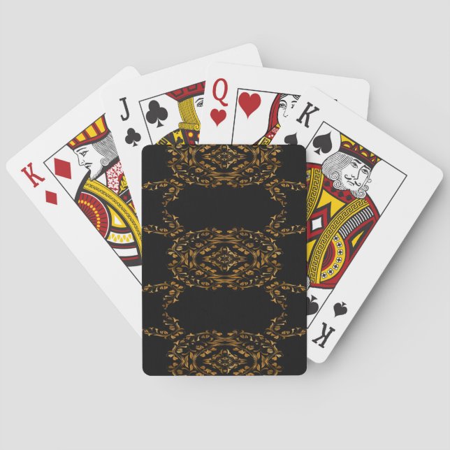 Gold flourish abstract design playing cards (Back)
