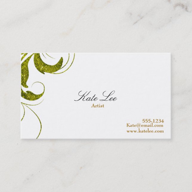 Gold Flourish  business card (Front)