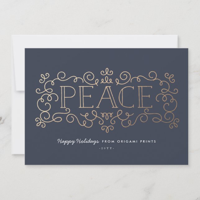 Gold Flourish Corporate Holiday Card (Front)