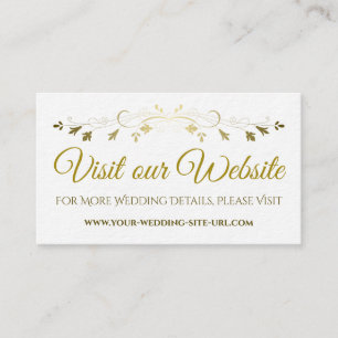 Gold Flourish Elegant Wedding Visit Our Website Enclosure Card