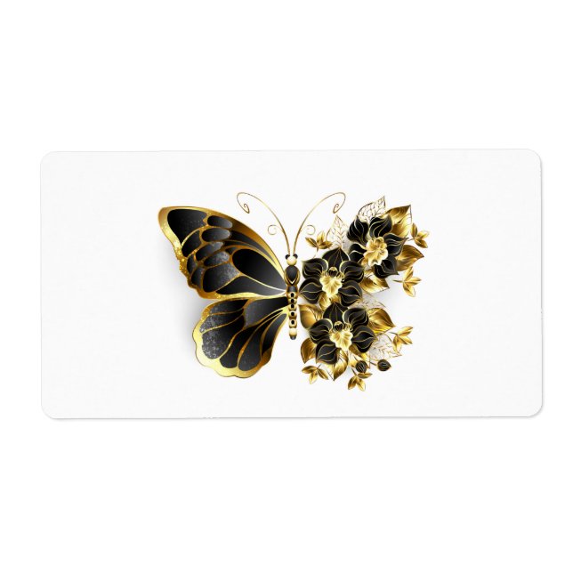 Gold Flower Butterfly with Black Orchid (Front)
