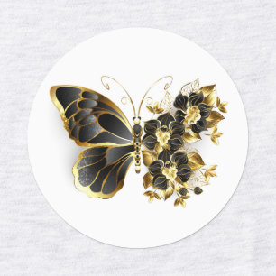 Gold Flower Butterfly with Black Orchid