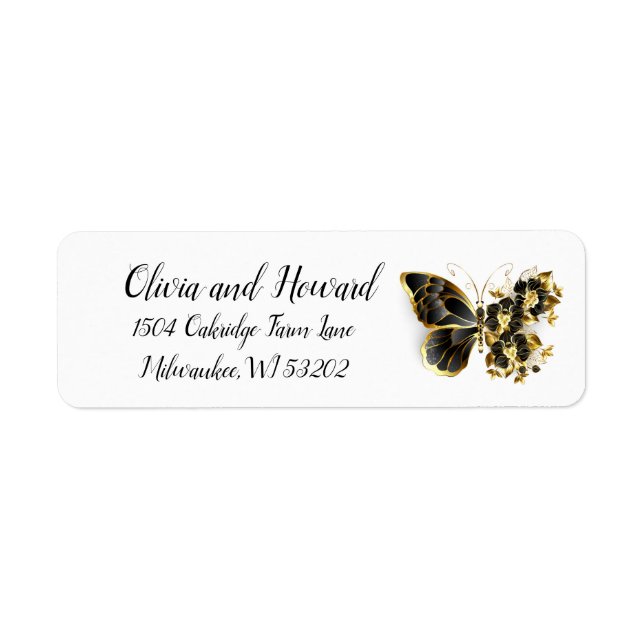 Gold Flower Butterfly with Black Orchid (Front)