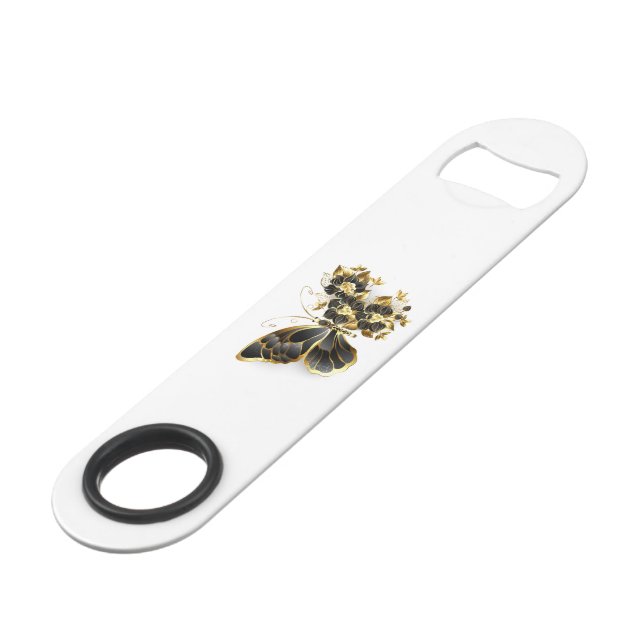 Gold Flower Butterfly with Black Orchid (Front Angled)