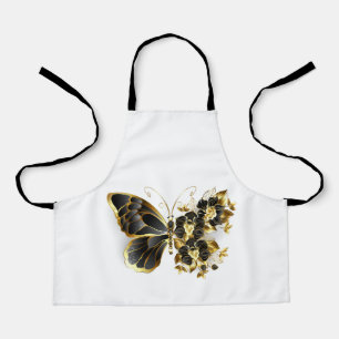 Gold Flower Butterfly with Black Orchid Apron