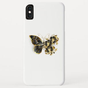 Gold Flower Butterfly with Black Orchid iPhone XS Max Case