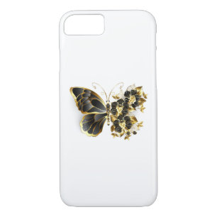 Gold Flower Butterfly with Black Orchid iPhone 8/7 Case