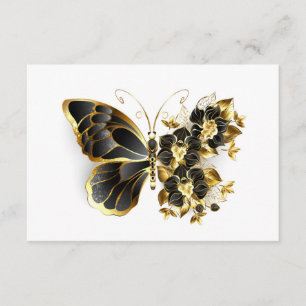 Gold Flower Butterfly with Black Orchid Enclosure Card