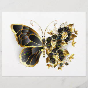 Gold Flower Butterfly with Black Orchid Flyer