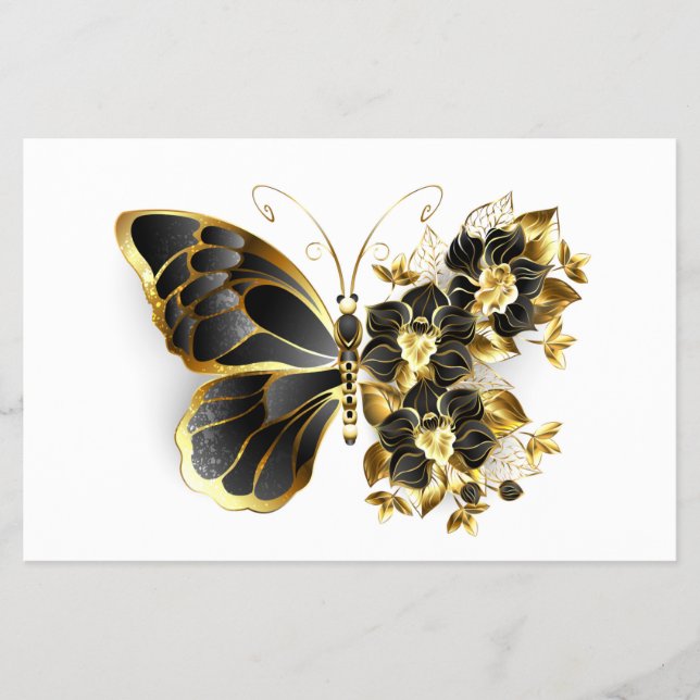 Gold Flower Butterfly with Black Orchid Flyer (Front)