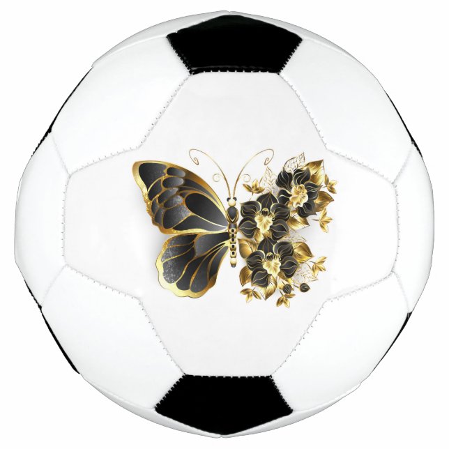 Gold Flower Butterfly with Black Orchid Football (Front)