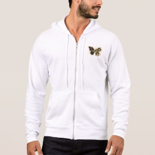 Gold Flower Butterfly with Black Orchid Hoodie