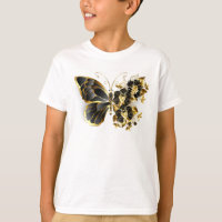Gold Flower Butterfly with Black Orchid