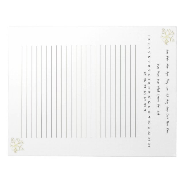 Gold flower  notepad (Front)