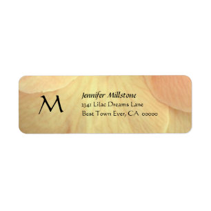 GOLD Flower Petals Wedding Address Label