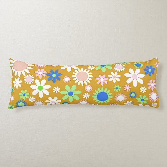 Gold Flower Power Body Cushion (Front)