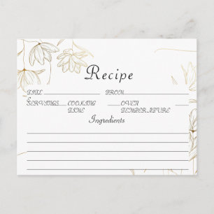 Gold Flower Recipe Card