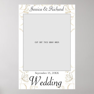 Gold Flower Wedding Photo Prop Poster