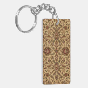 Gold Flowers Arabesque oriental tapastery Key Ring