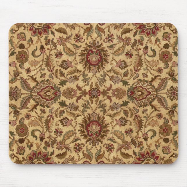 Gold Flowers Arabesque oriental tapastery Mouse Mat (Front)