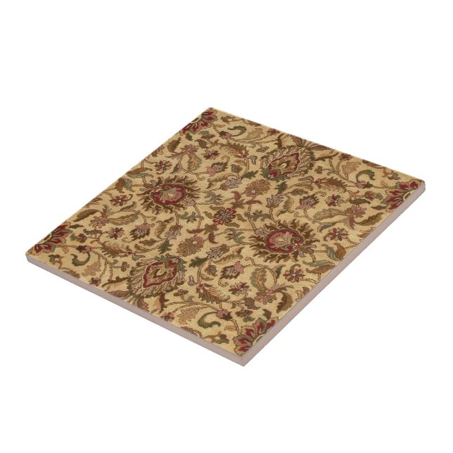 Gold Flowers Arabesque oriental tapastery Tile (Side)
