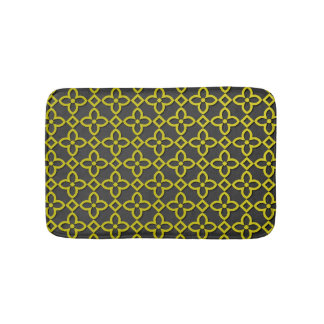 Gold flowers bath mat
