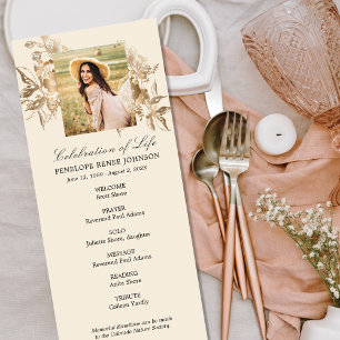 Gold Flowers Celebration of Life Program Programme