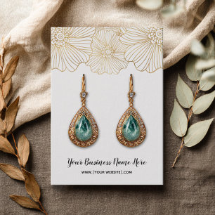 Gold Flowers Earring Display Cards