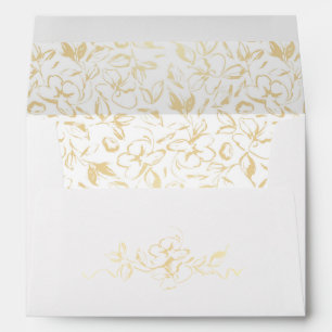 Gold Flowers Elegant Boho Romantic Envelope