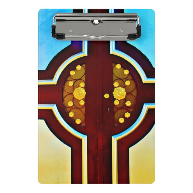 Gold Flowers Mini Clipboard (Front)