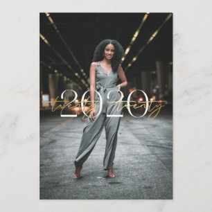 Gold Foil 2020 Typography Graduation Invitation