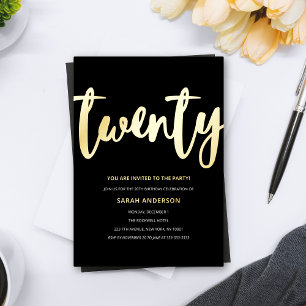 Gold Foil 20th Birthday Party 