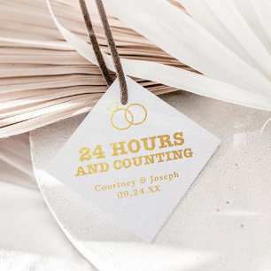 Gold Foil 24 Hours and Counting Wedding Rehearsal Favour Tags