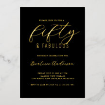 Gold Foil 50 and Fabulous Black