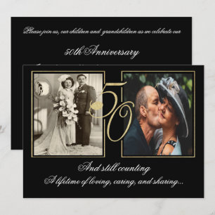 Gold Foil 50th Anniversary Celebration Invitation