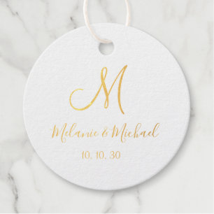 Gold Foil 50th Wedding Anniversary Names Thank You Favour Tags
