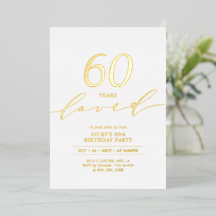 Gold Foil   60 Years Loved 60th Birthday Party