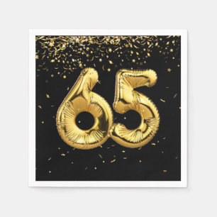 Gold Foil 65 Balloons And Confetti  Napkins