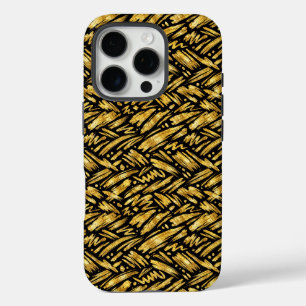 Gold Foil Abstract Pattern iPhone 16 Pro Case