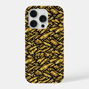 Gold Foil Abstract Pattern iPhone 15 Pro Case