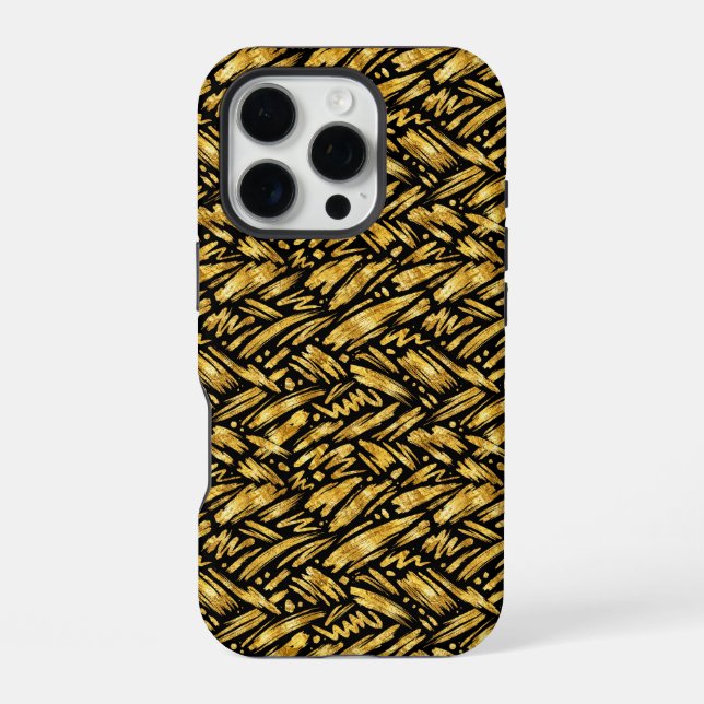 Gold Foil Abstract Pattern iPhone Case (Back)