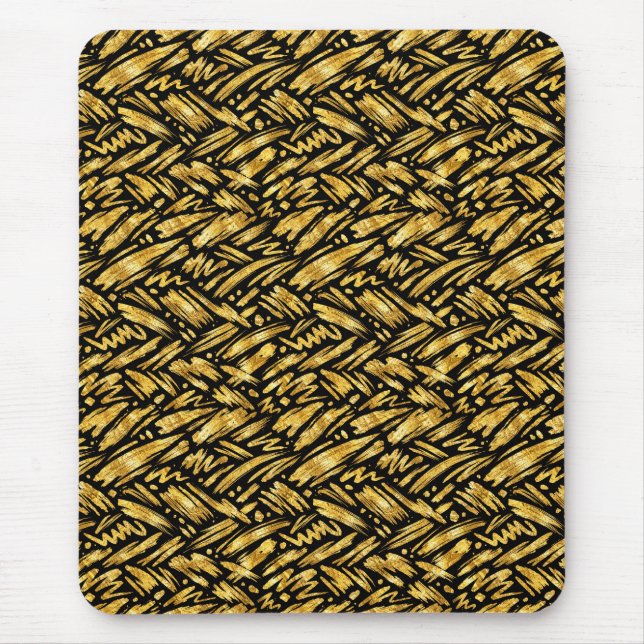 Gold Foil Abstract Pattern Mouse Mat (Front)