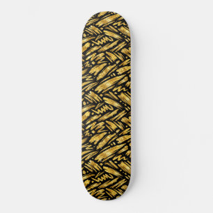 Gold Foil Abstract Pattern Skateboard