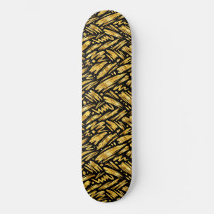 Gold Foil Abstract Pattern Skateboard
